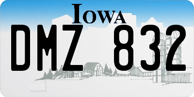 IA license plate DMZ832