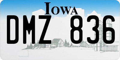 IA license plate DMZ836