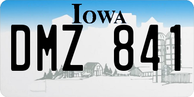 IA license plate DMZ841
