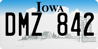 IA license plate DMZ842