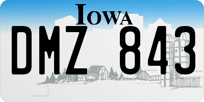 IA license plate DMZ843