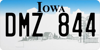 IA license plate DMZ844