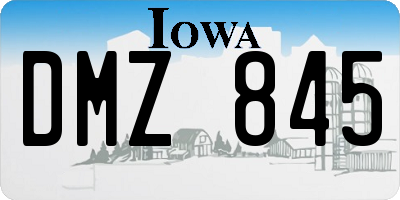 IA license plate DMZ845