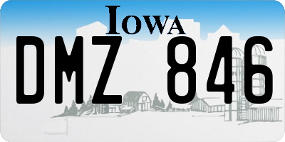 IA license plate DMZ846