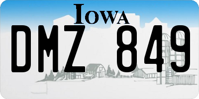 IA license plate DMZ849
