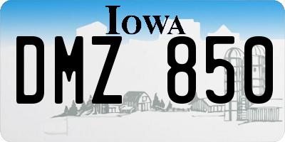 IA license plate DMZ850