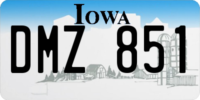 IA license plate DMZ851