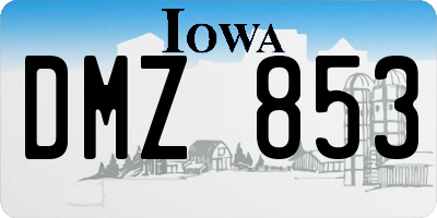IA license plate DMZ853