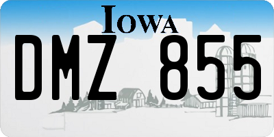 IA license plate DMZ855