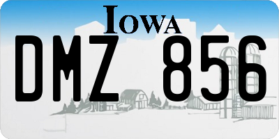 IA license plate DMZ856