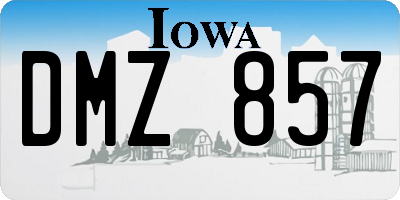 IA license plate DMZ857