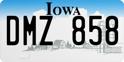 IA license plate DMZ858