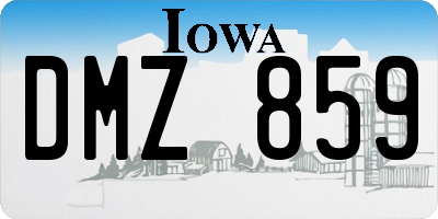 IA license plate DMZ859