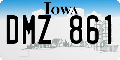 IA license plate DMZ861