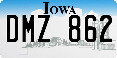 IA license plate DMZ862