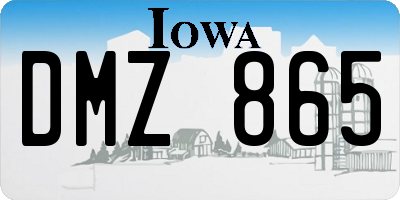 IA license plate DMZ865