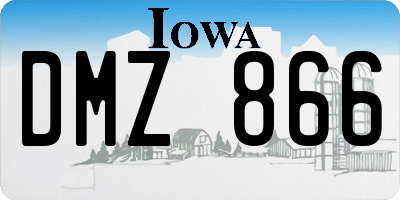 IA license plate DMZ866
