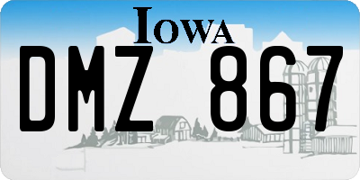 IA license plate DMZ867