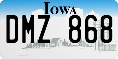 IA license plate DMZ868