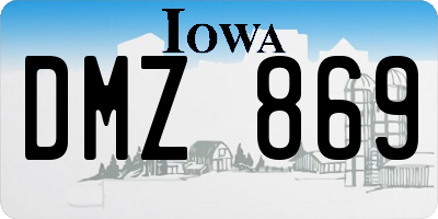 IA license plate DMZ869