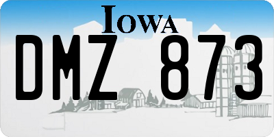 IA license plate DMZ873