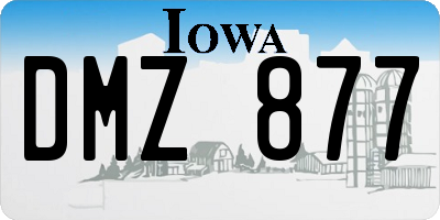 IA license plate DMZ877