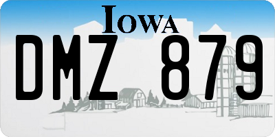 IA license plate DMZ879