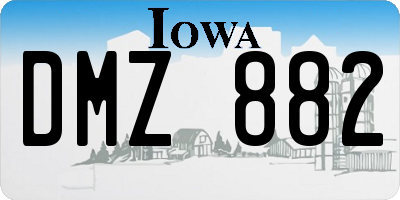 IA license plate DMZ882