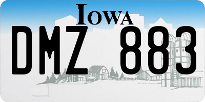 IA license plate DMZ883