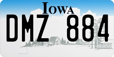 IA license plate DMZ884