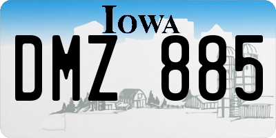 IA license plate DMZ885