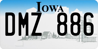 IA license plate DMZ886