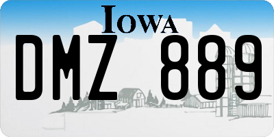 IA license plate DMZ889