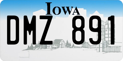 IA license plate DMZ891