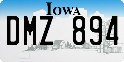 IA license plate DMZ894
