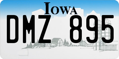 IA license plate DMZ895