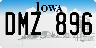 IA license plate DMZ896