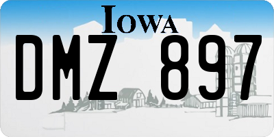 IA license plate DMZ897