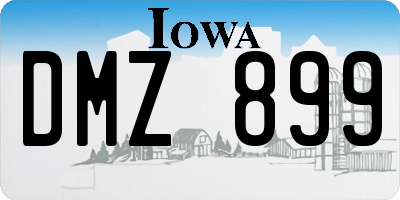 IA license plate DMZ899
