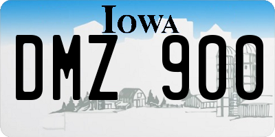 IA license plate DMZ900