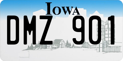 IA license plate DMZ901