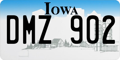 IA license plate DMZ902
