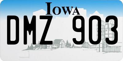 IA license plate DMZ903