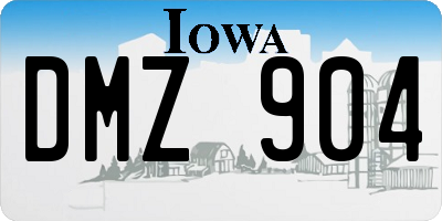 IA license plate DMZ904