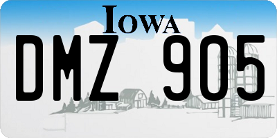 IA license plate DMZ905