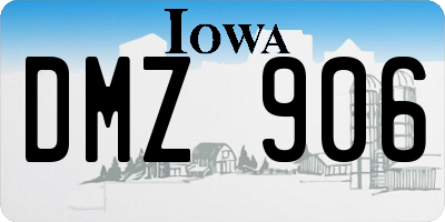 IA license plate DMZ906