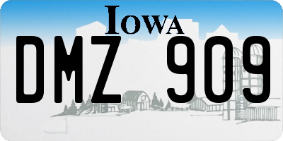 IA license plate DMZ909
