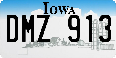 IA license plate DMZ913