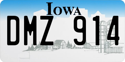 IA license plate DMZ914