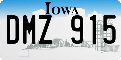 IA license plate DMZ915